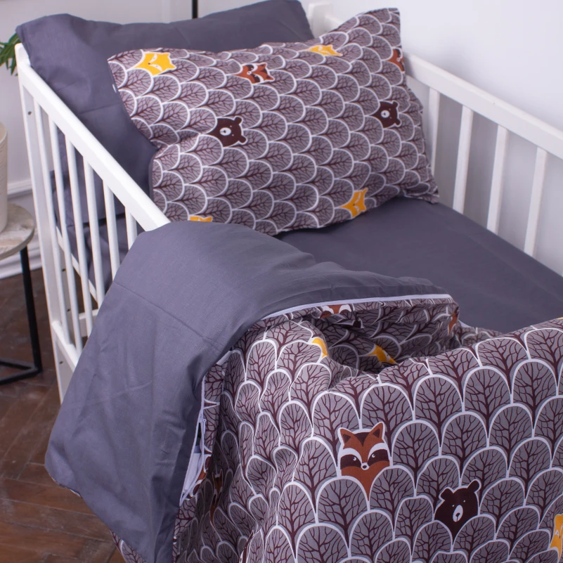 Наволочка Бязь Kids Time 17-0526 Fabulous forest grey - 2