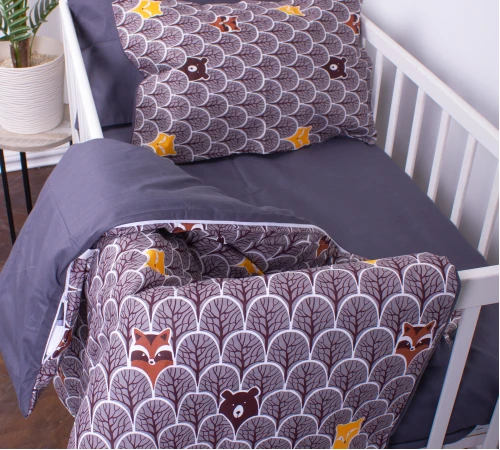 Пододеяльник детский Бязь Kids Time 17-0526 Fabulous forest grey - 2