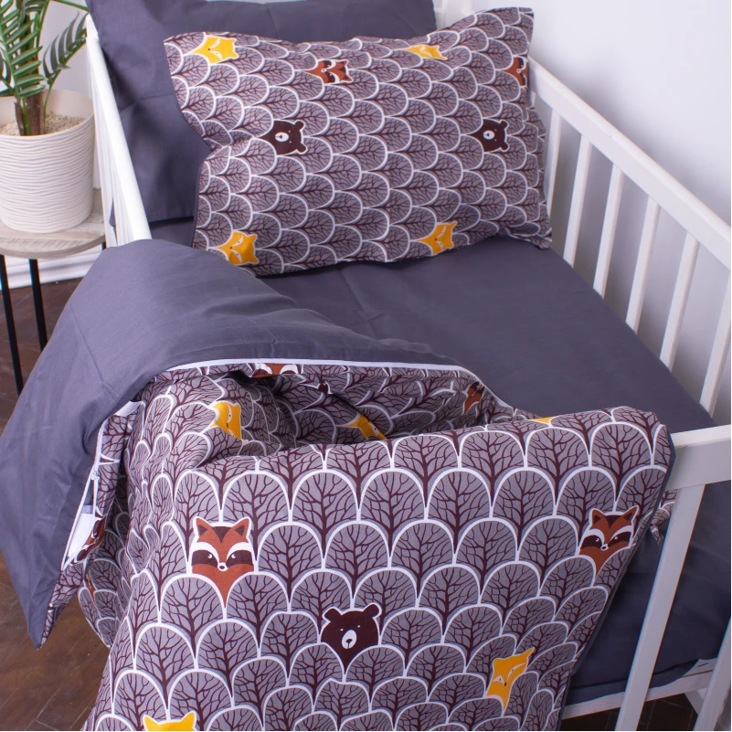 Простынь детская Бязь Kids Time 17-0526 Fabulous forest grey - 2