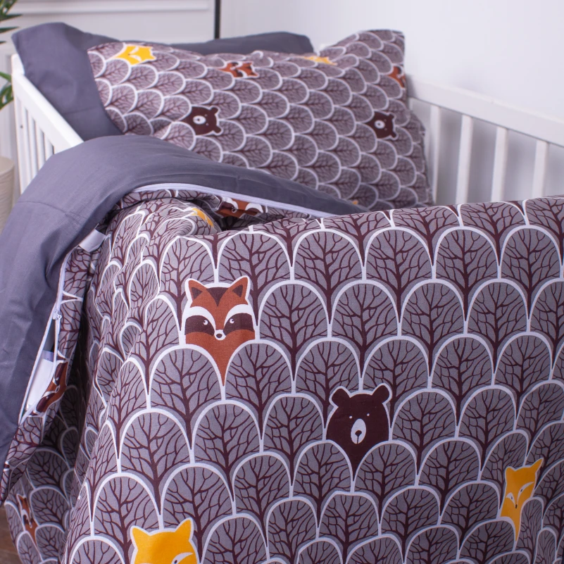 Наволочка Бязь Kids Time 17-0526 Fabulous forest grey - 4