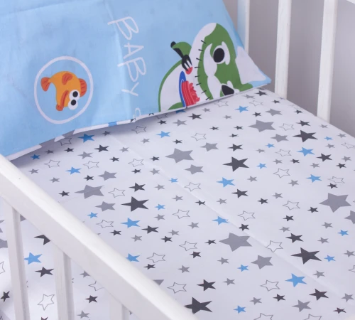 Простынь детская Бязь Kids Time 17-0521 Sharks blue