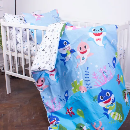 Підковдра дитяча Бязь Kids Time 17-0521 Sharks blue - 2