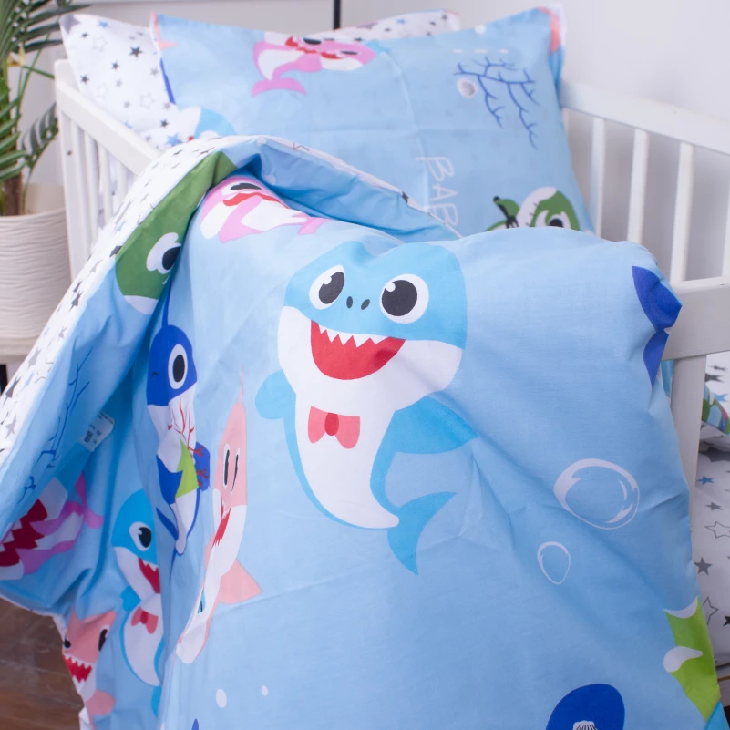 Комплект постільної білизни Бязь Kids Time 17-0521 Sharks blue