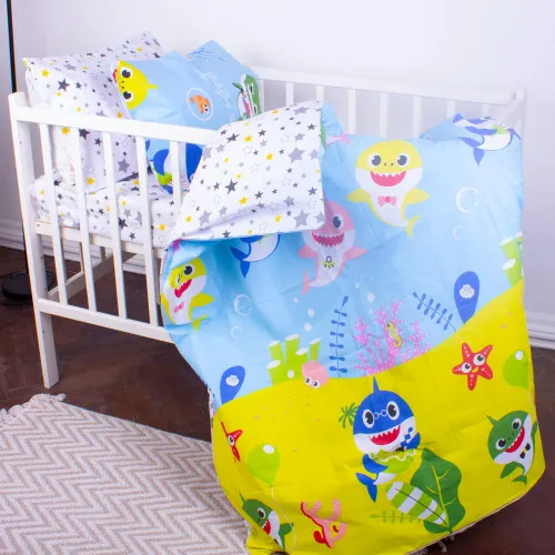 Підковдра дитяча Бязь Kids Time 17-0522 Sharks are fun