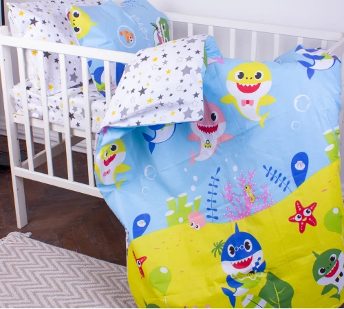 Підковдра дитяча Бязь Kids Time 17-0522 Sharks are fun - 2