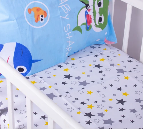 Простынь детская Бязь Kids Time 17-0522 Sharks are fun