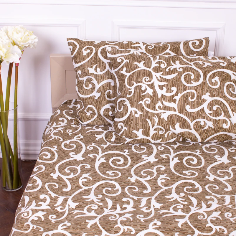 Комплект постільної білизни Мікрофібра принт 15-0230 Latte  - 5