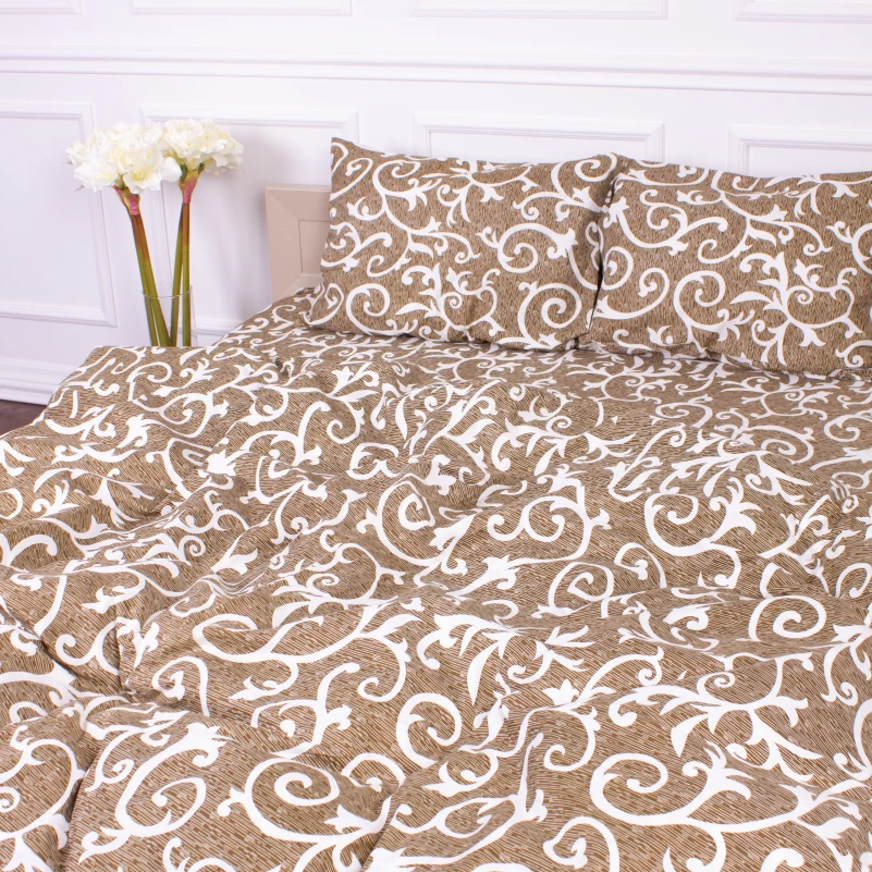 Комплект постільної білизни Мікрофібра принт 15-0230 Latte  - 2