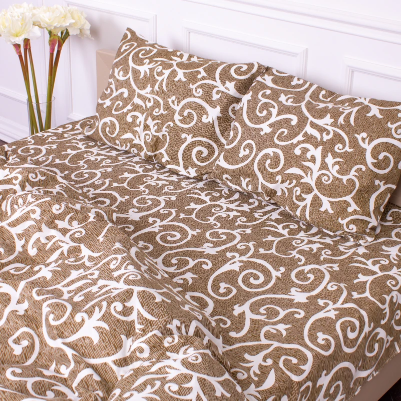 Комплект постільної білизни Мікрофібра принт 15-0230 Latte  - 3