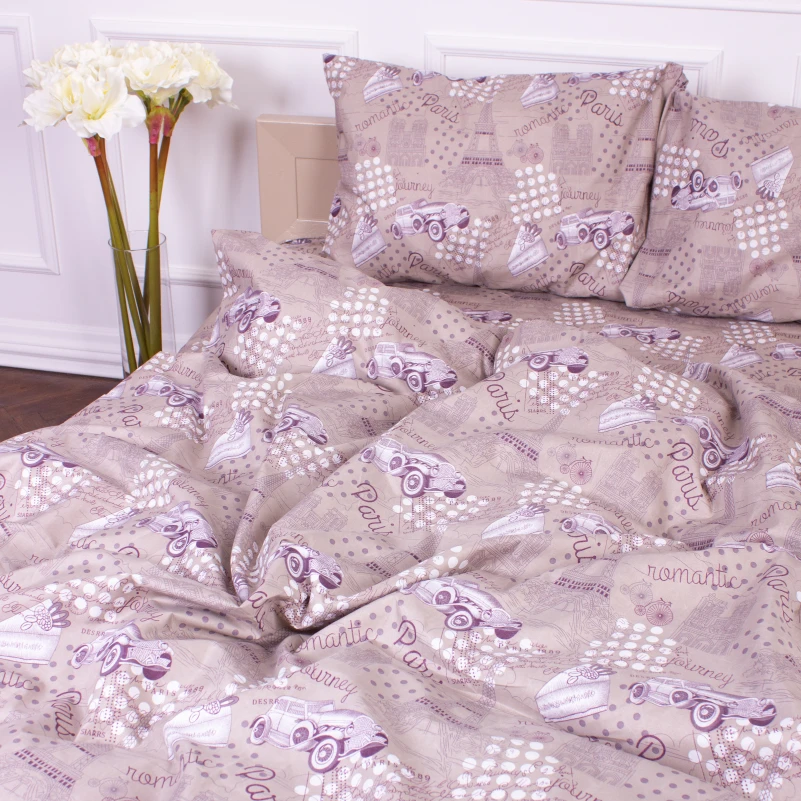 Комплект постельного белья Микрофибра принт 15-0229 Cappuccino  - 1