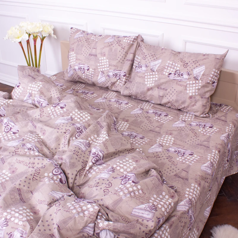 Комплект постельного белья Микрофибра принт 15-0229 Cappuccino  - 3