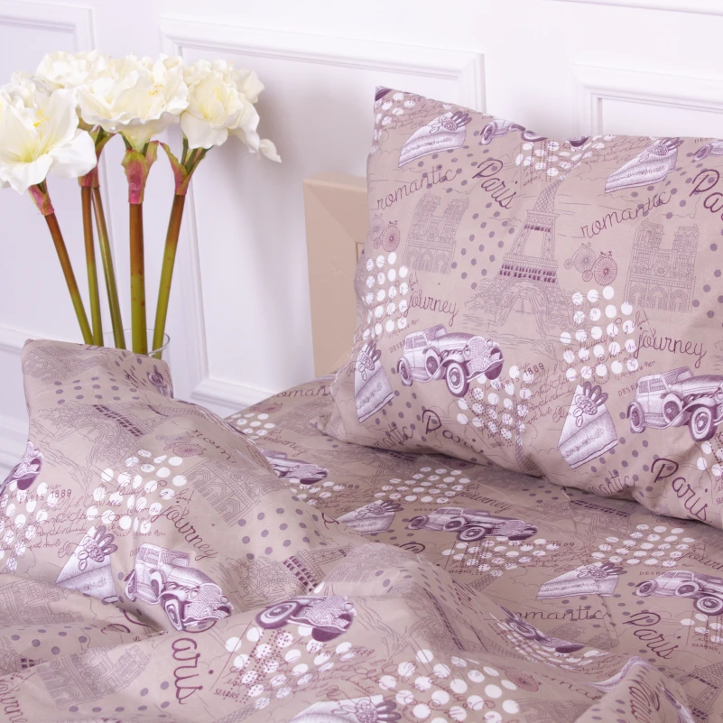 Комплект постельного белья Микрофибра принт 15-0229 Cappuccino  - 4