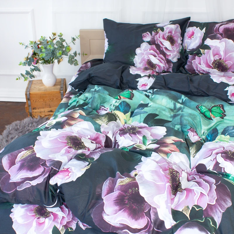 Комплект постільної білизни Сатин 22-1286 Wonderful flowers - 4