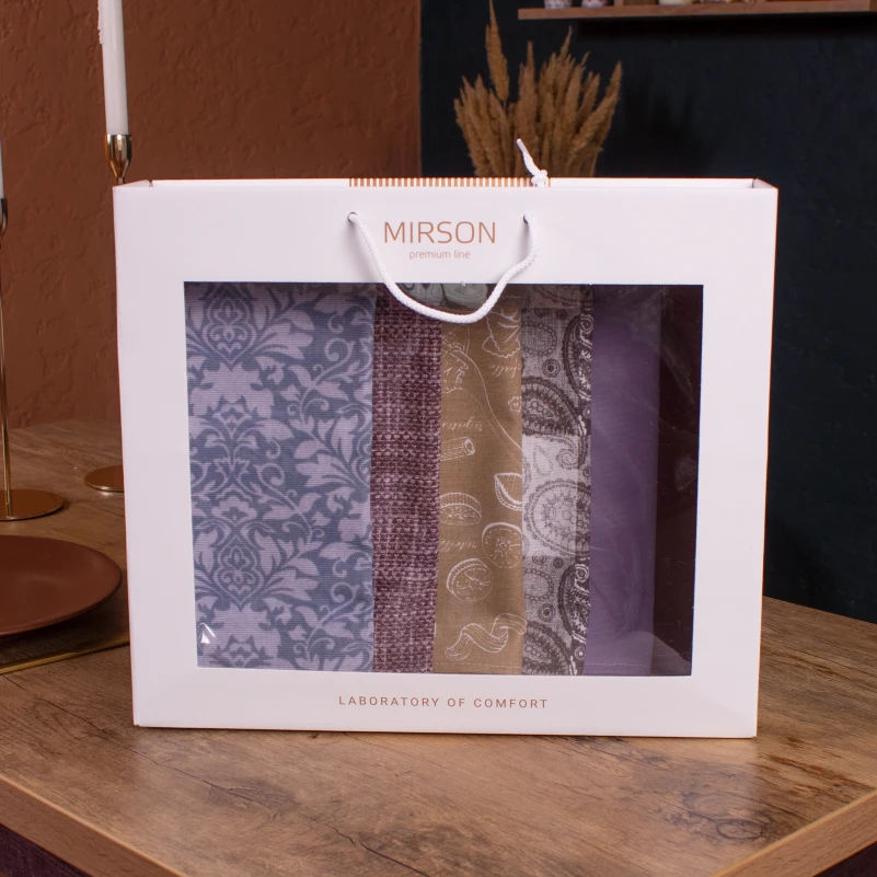 Набір рогожа/напівпанама рушників №651 - Brown tenderness of the day (6 шт.) - 3