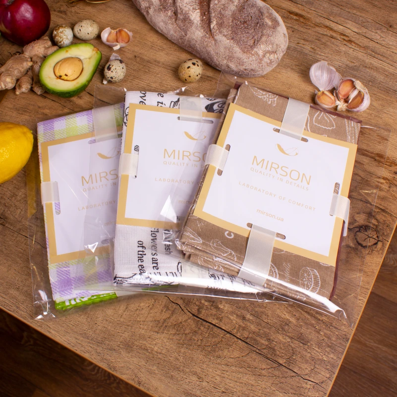 Набір рогожа/напівпанама рушників №641 - Brown kitchen (3 шт.) - 3