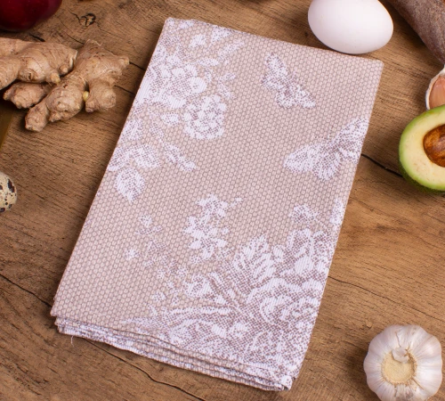 Рушник вафельний №511 Waffle Cream lace