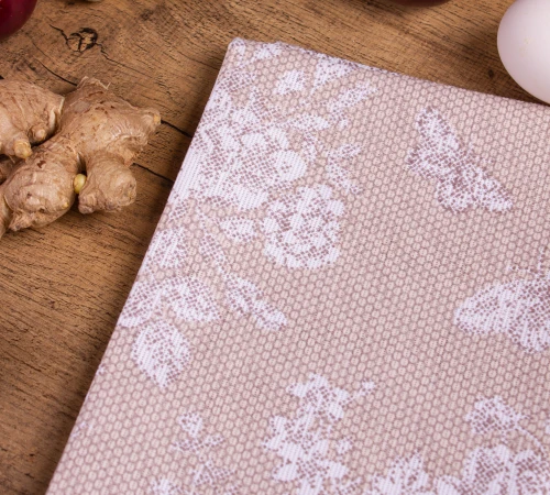 Рушник вафельний №511 Waffle Cream lace - 2