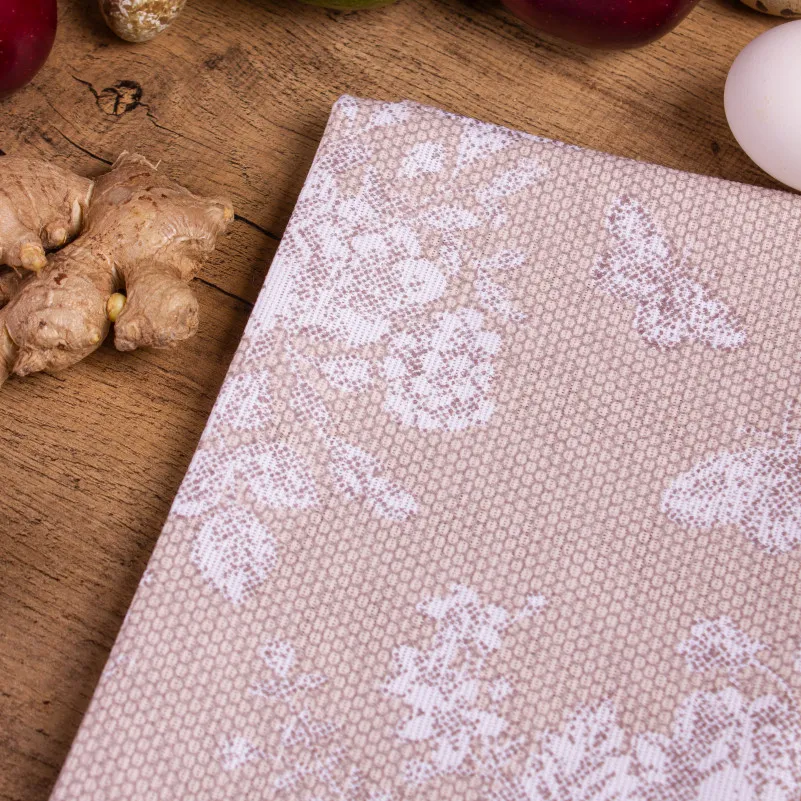 Полотенце вафельное №511 Waffle Cream lace - 1