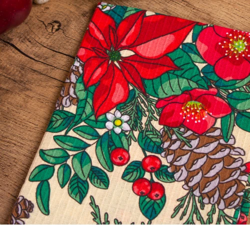 Рушник вафельний №513 Waffle Winter flowers - 2