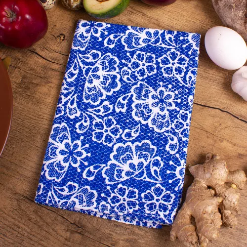 Полотенце вафельное №512 Waffle Blue lace