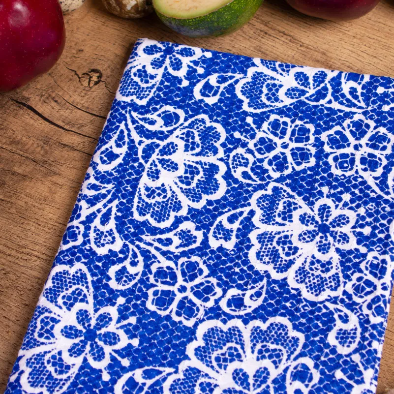 Полотенце вафельное №512 Waffle Blue lace - 1