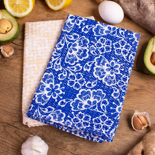 Набір вафельних рушників №603 - The tenderness of lace (2 шт.)