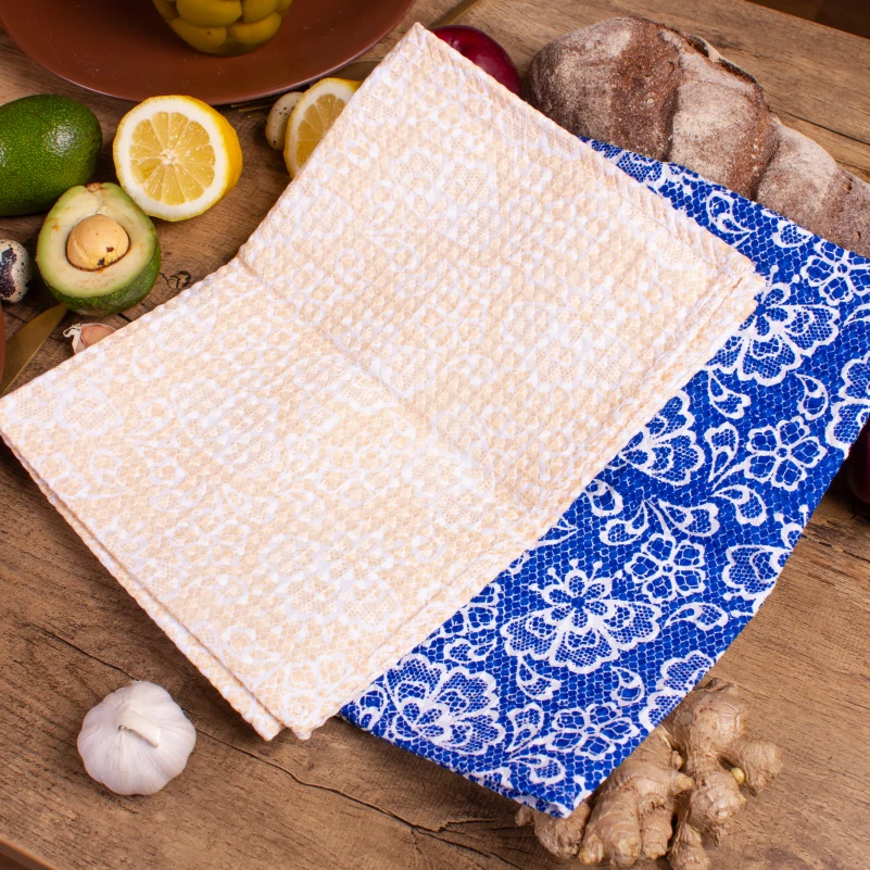 Набір вафельних рушників №603 - The tenderness of lace (2 шт.) - 2