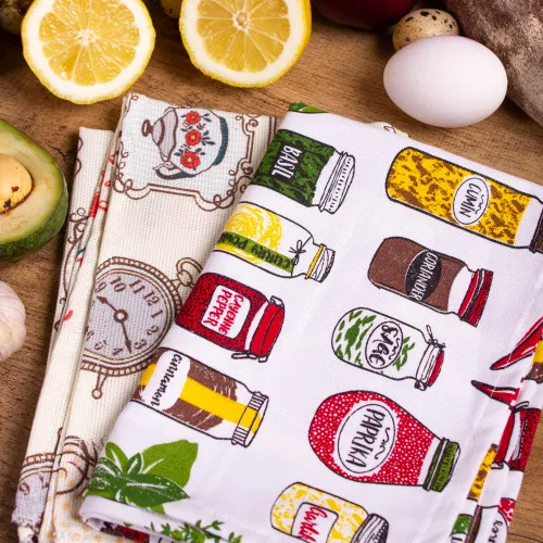 Набір рогожа/напівпанама рушників №635 - Fun kitchen (2 шт.) - 2