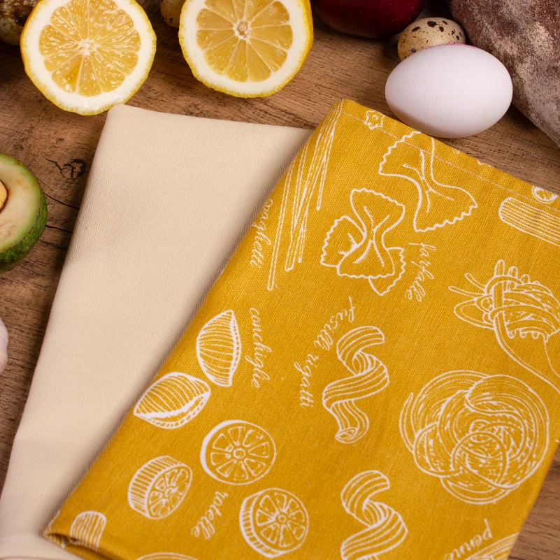 Набір рогожа/полупанама рушників №630 - Beige pasta (2 шт.) - 1