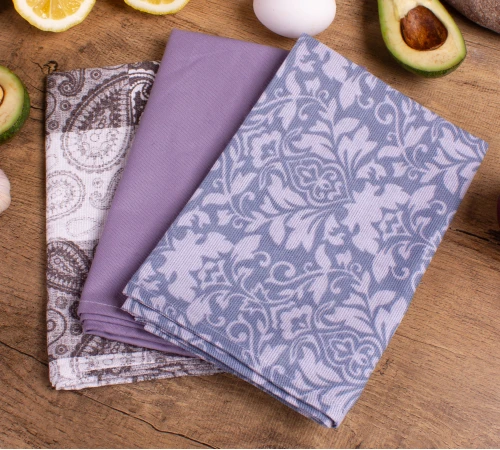 Набір рогожа/напівпанама рушників №645 - Lace of days (3 шт.)