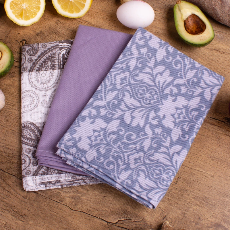 Набір рогожа/напівпанама рушників №645 - Lace of days (3 шт.)