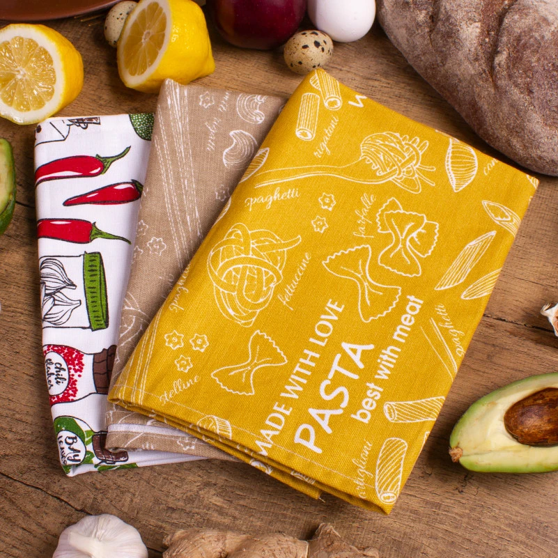 Набір рогожа/напівпанама рушників №648 - Everything is homemade (3 шт.)