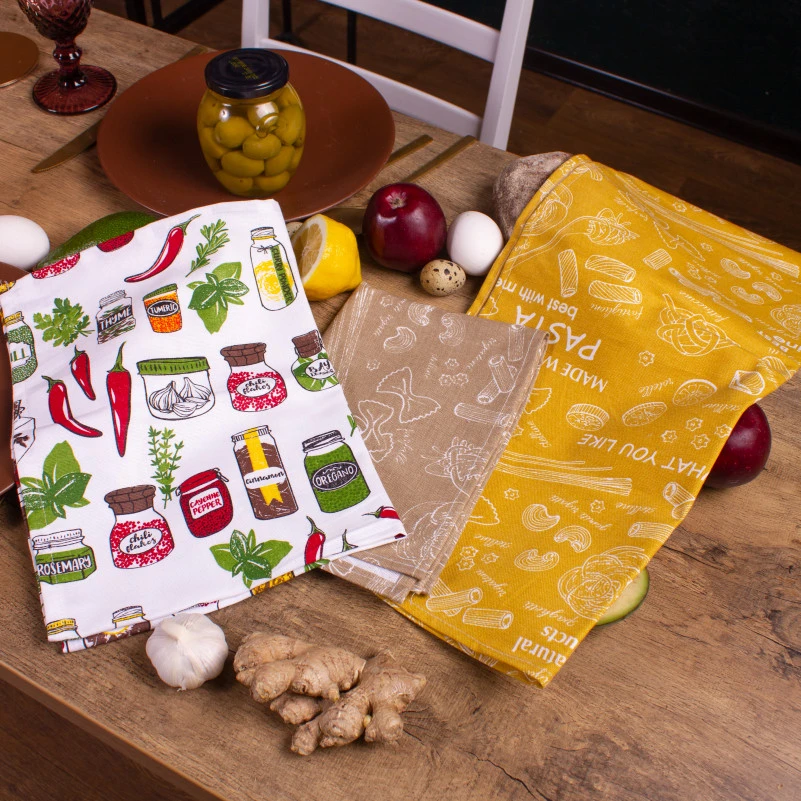 Набір рогожа/напівпанама рушників №648 - Everything is homemade (3 шт.) - 2