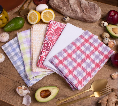 Набір вафельних рушників №620 - Picnic cage (6 шт.)