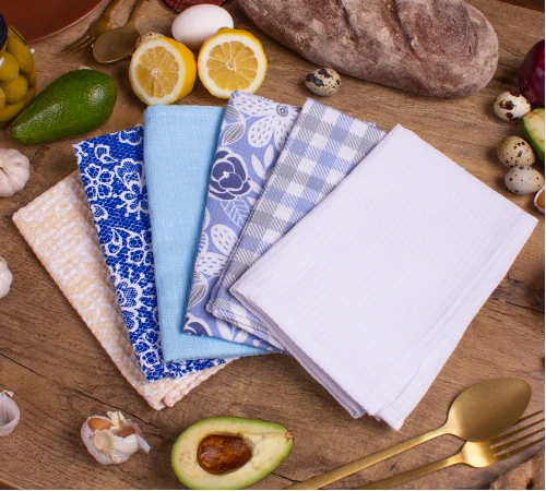 Набір вафельних рушників №621 - Blue sky (6 шт.)