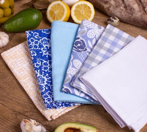 Набір вафельних рушників №621 - Blue sky (6 шт.) - 2