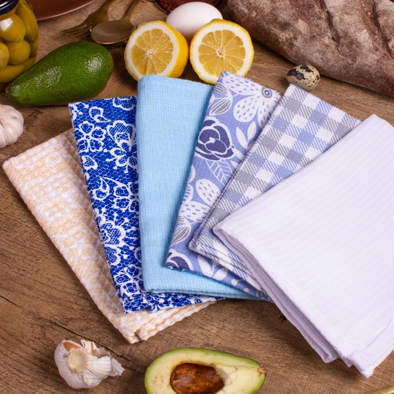 Набір вафельних рушників №621 - Blue sky (6 шт.) - 1