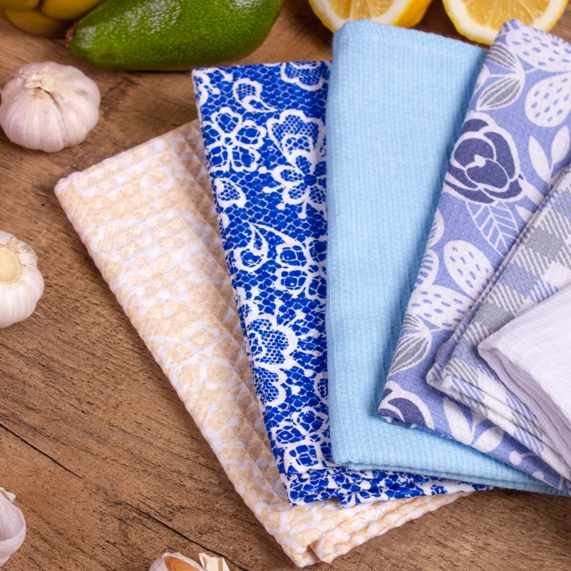 Набір вафельних рушників №621 - Blue sky (6 шт.) - 3