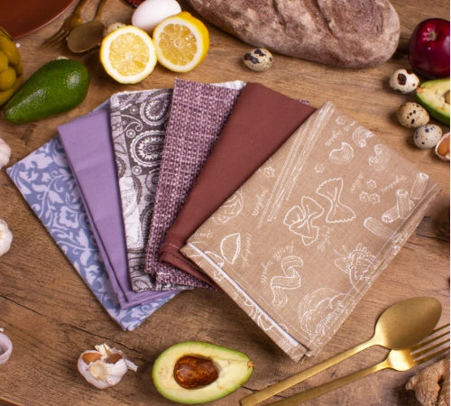 Набір рогожа/напівпанама рушників №651 - Brown tenderness of the day (6 шт.)