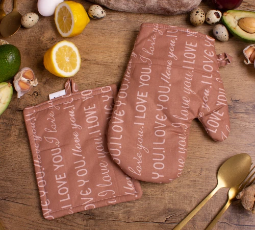 Набір №7002 (прихватка 1 шт., рукавиця 1 шт.) Бязь