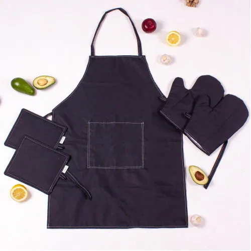 Набор 16-9000 Black Stone (прихватки 2 шт., перчатки 2 шт., передник 1 шт.)