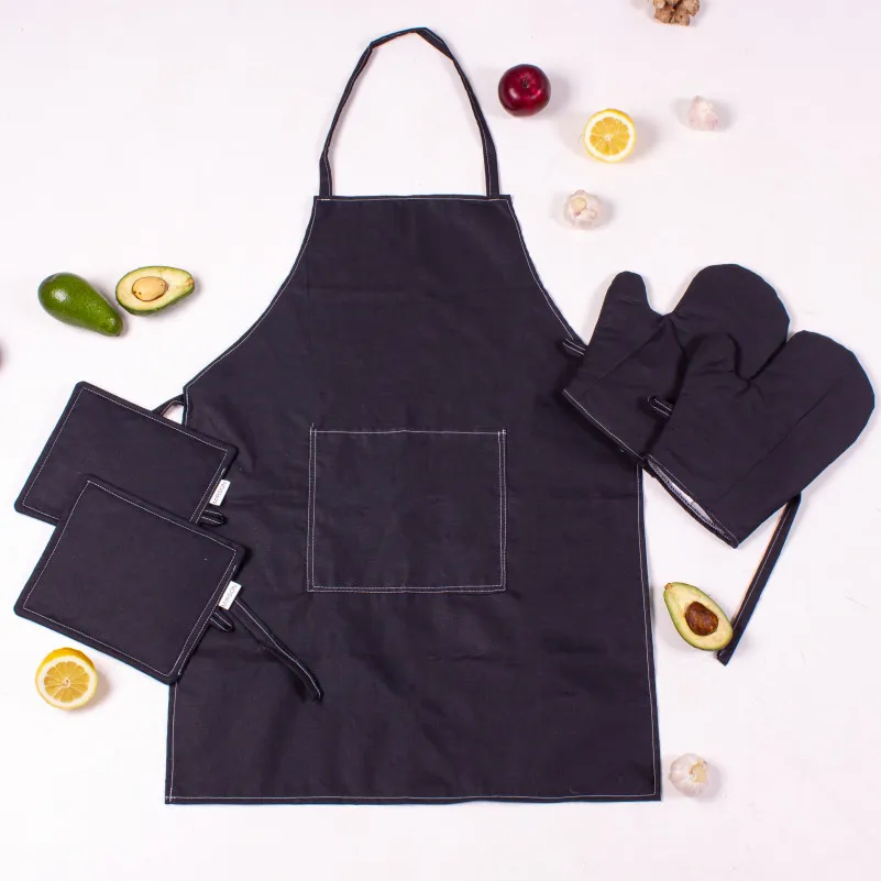 Набор 16-9000 Black Stone (прихватки 2 шт., перчатки 2 шт., передник 1 шт.)