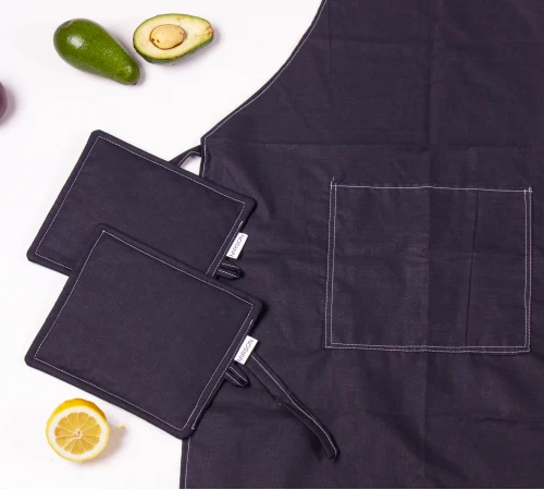 Набір 16-9000 Black Stone (прихватки 2 шт., рукавиці 2 шт., фартух 1 шт.) - 2