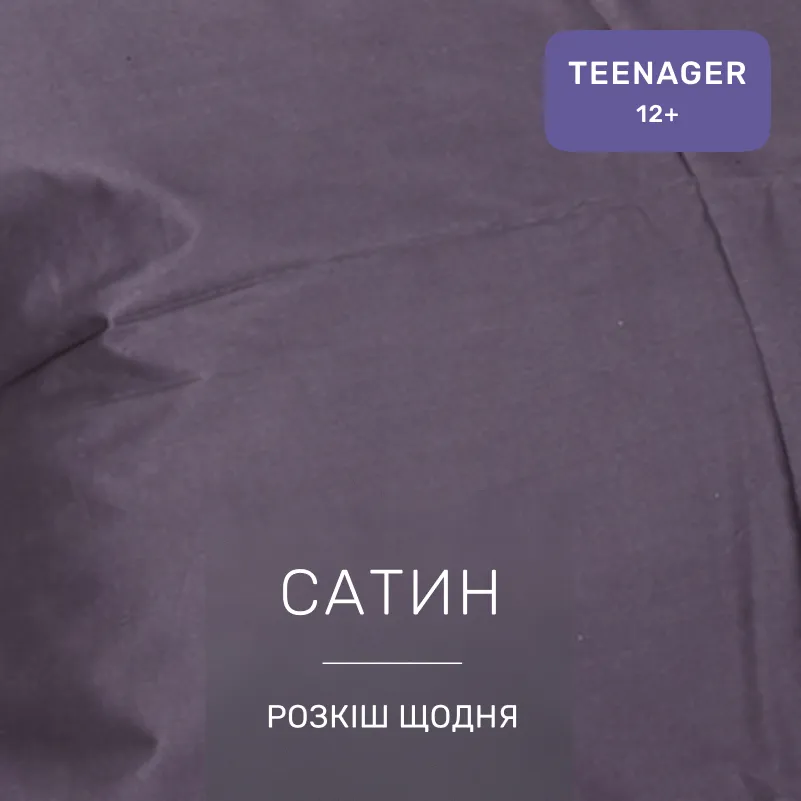 Комплект постельного белья Сатин TEENAGER Satin Light Pro 10-005 Dark Gray - 1