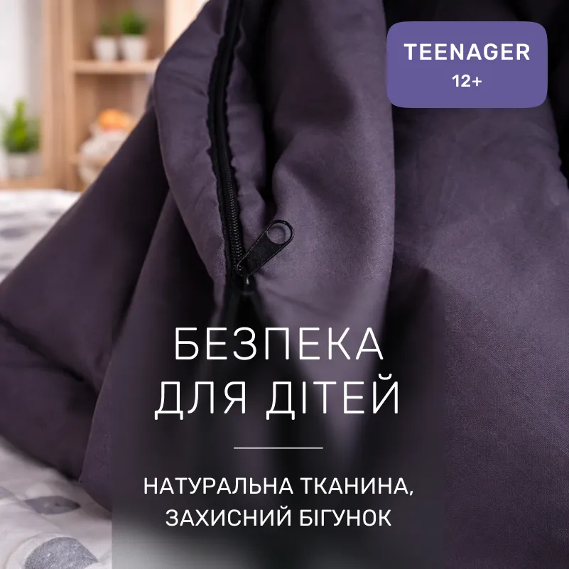 Комплект постельного белья Сатин TEENAGER Satin Light Pro 10-005 Dark Gray - 2