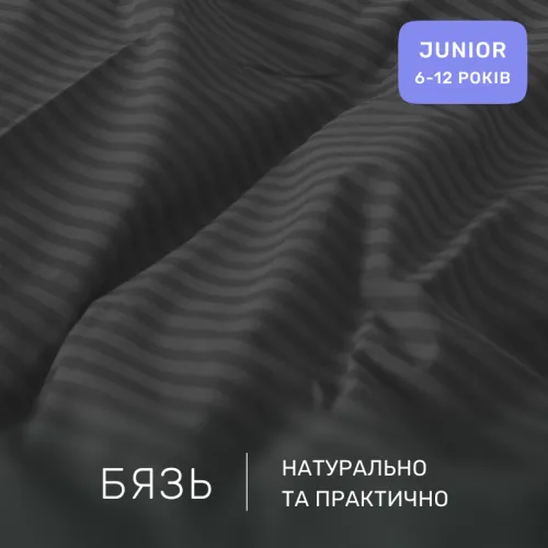 Комплект постельного белья  Бязь JUNIOR 17-0611 Stripe Black - 2