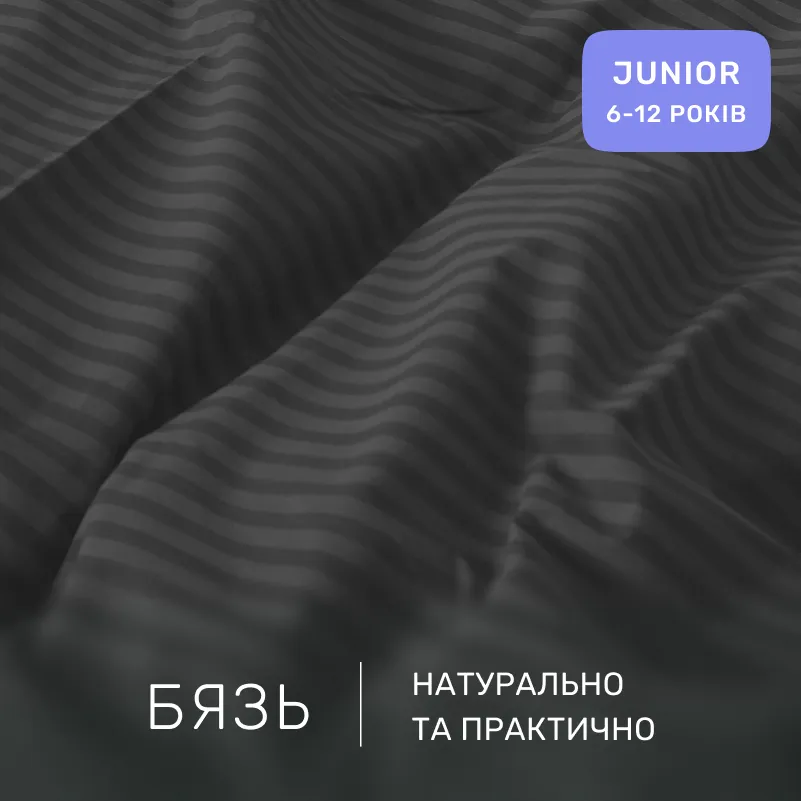 Комплект постельного белья  Бязь JUNIOR 17-0611 Stripe Black - 1