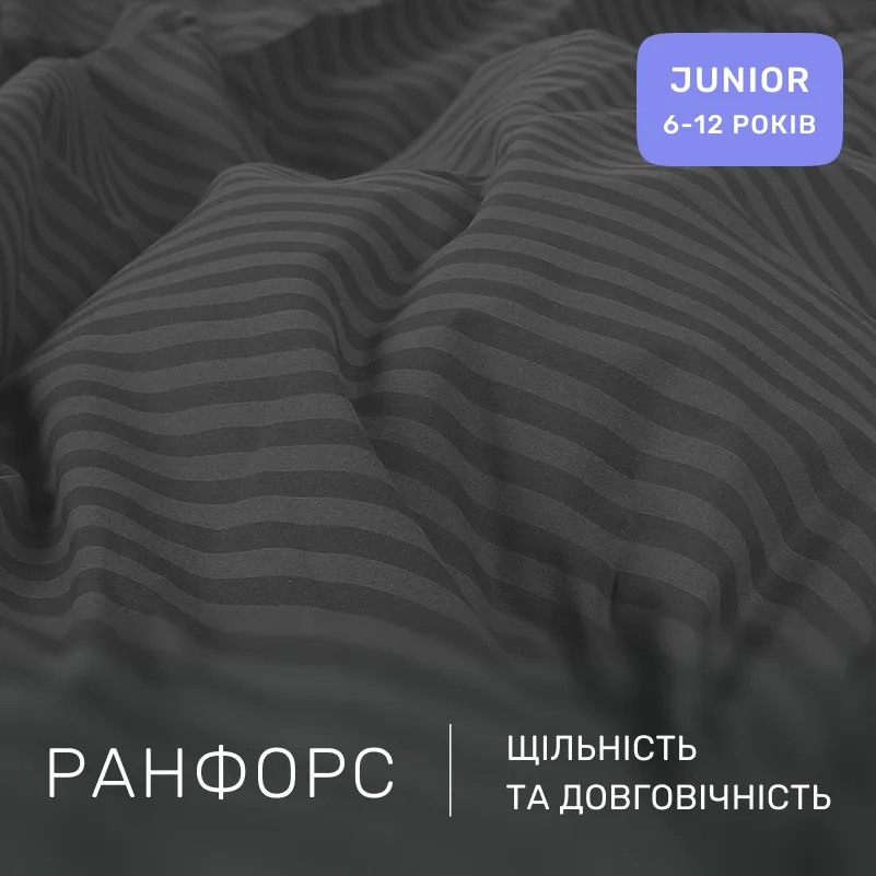 Комплект постельного белья Ranforce Elite JUNIOR 17-0611 Stripe Black - 1