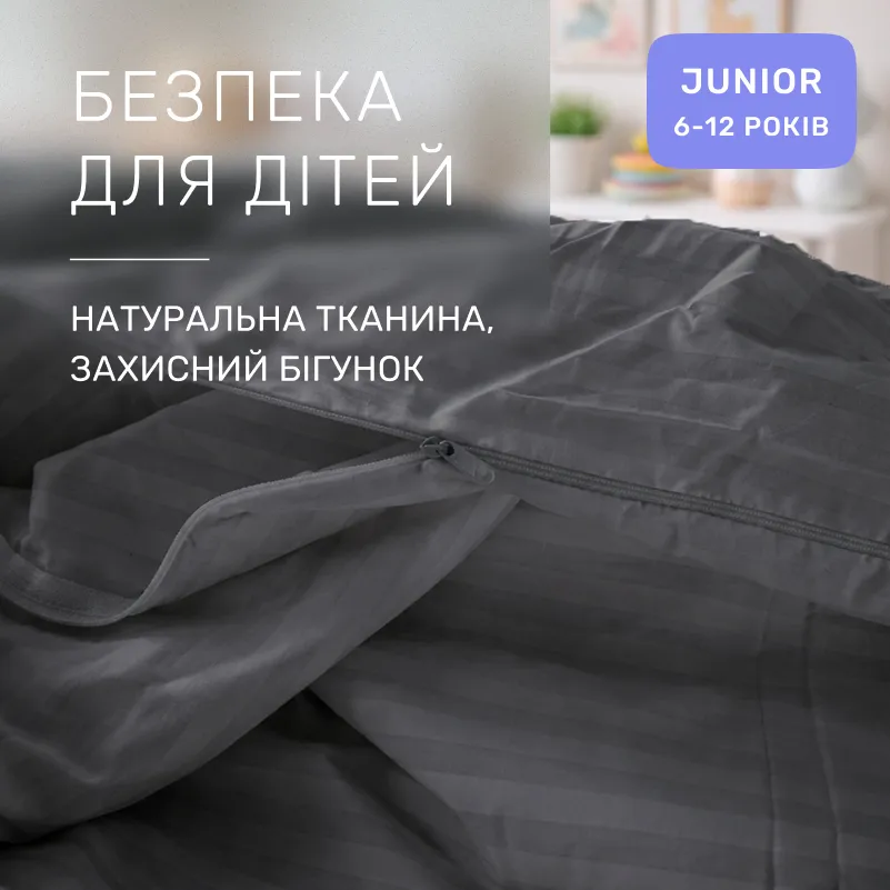 Комплект постельного белья  Бязь JUNIOR 17-0611 Stripe Black - 2