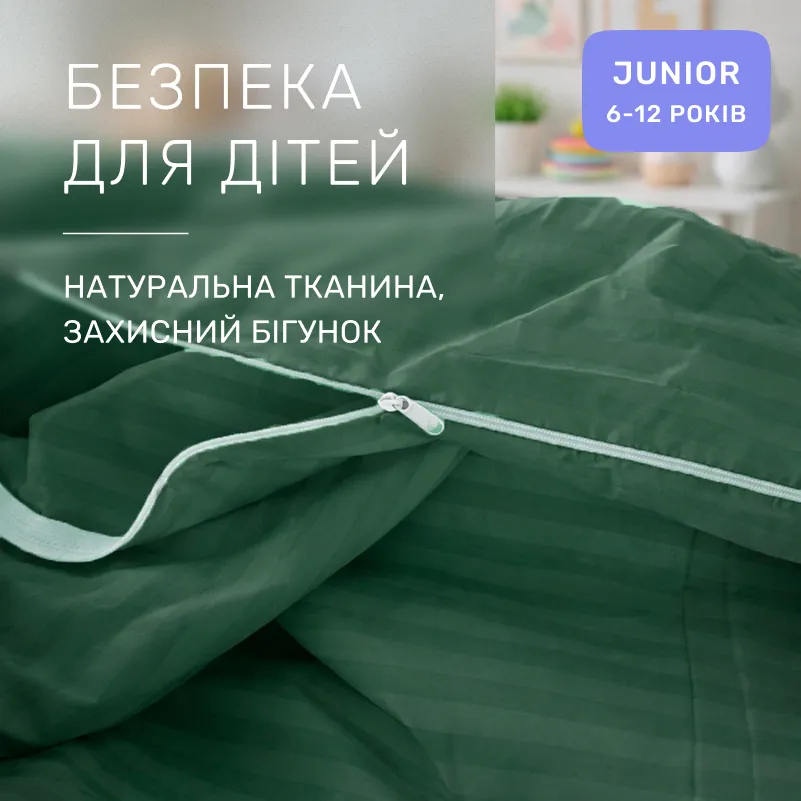 Комплект постельного белья Бязь JUNIOR 17-0612 Stripe Emerald - 2
